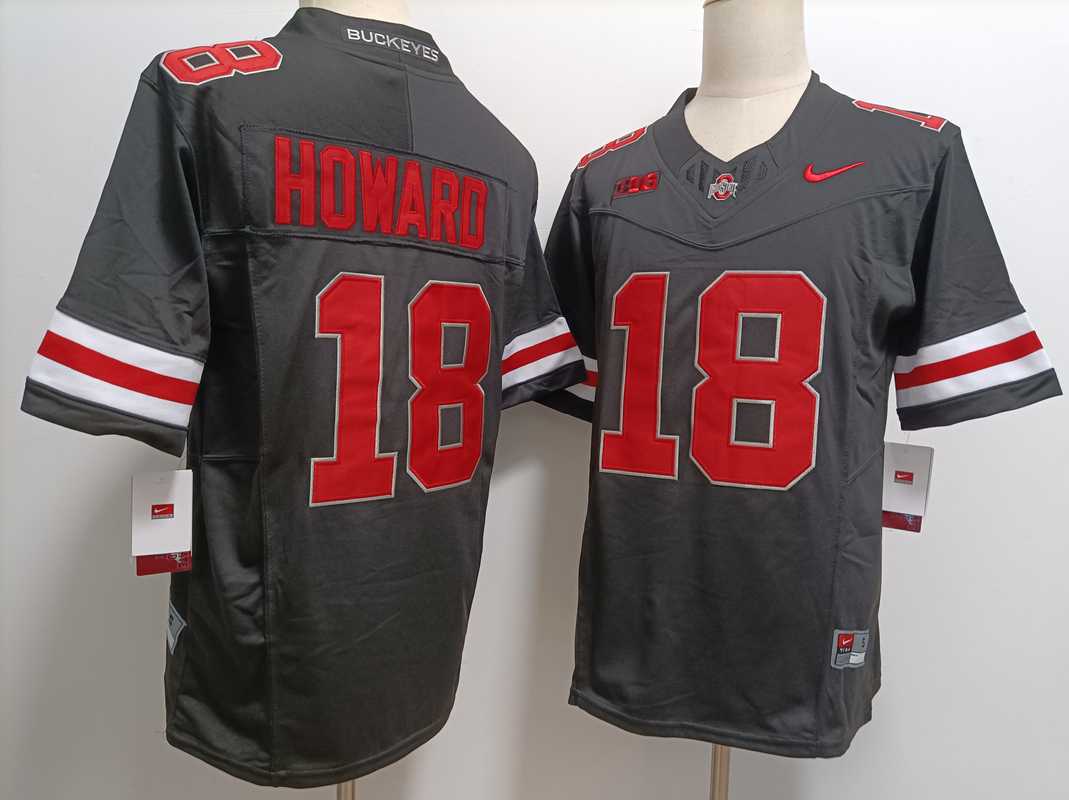 Mens Ohio State Buckeyes #18 Will Howard Black FUSE College Football Jersey